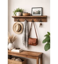 Portmanto Duvar Askılığı Elbise Askılığı  (Barok) 80x15 (Koyu Kahve)
