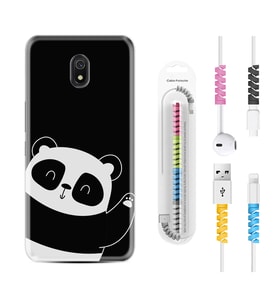 Xiaomi Redmi 8A 8 Pro 9C 9T 10C 11T Pro Kılıf Kablo Koruma Spiral Silikon Bay Bay Panda 1784