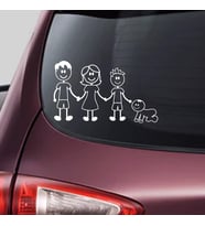 Aile Sticker Anne Baba ve Erkek Çocuk ve erkek bebek  Yapıştırma