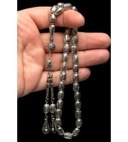 Erkek Hediyelik Kapsül Kesim 7x11 Metal Tesbih (Gri)