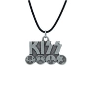 Kiss Deri ip Kolye - Gümüş Kaplama - Kadın Erkek Kolye - No:1027