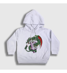 Presmono Unisex Çocuk Beyaz Dragon Deep Purple Rock Kapüşonlu Sweatshirt 423177tt