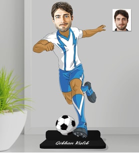 Kişiye Özel Futbolcu Erkek Ahşap Biblo-1