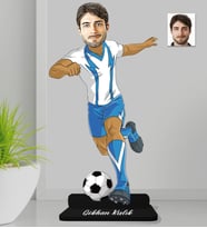 Kişiye Özel Futbolcu Erkek Ahşap Biblo-1