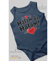 Halam Da Halam! Sıfır Kollu Bebek Zıbını %100 Pamuk