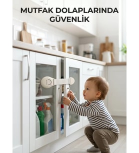 Çocuk Güvenlik Dolap ve Çekmece Kilidi Güçlü Yapışkanlı Emniyet Kilidi