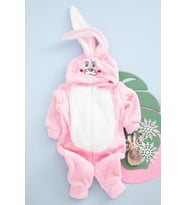 Vavbaby Welsoft Peluş Unisex Fermuarlı Kışlık Bebek Uyku Tulumu Çocuk Tulumu Çocuk Kostümü (Pembe)