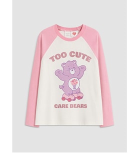 LCW Kids Ekru Care Bears Baskılı Kız Çocuk Tişört