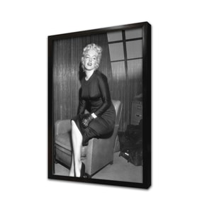 Siyah Beyaz Marilyn Monroe Çerçeveli Cam Tablo