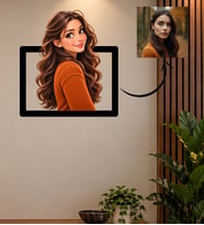 Kişiye Özel Fotoğraftan Çizgi Film Portresi 3D Duvar Çerçevesi – Kadına Özel Fotoğraflı Tablo