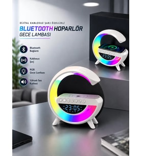 Northcity 15W Kablosuz Bluetooth Hoparlör ve LED Gece Lambası - Hızlı Şarj ve 10 Saat Pil Ömrü
