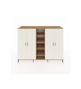 Kronos Dolap 12 Raflı 4 Kapaklı 220x59x163 Çam-Aytaşı/Çam