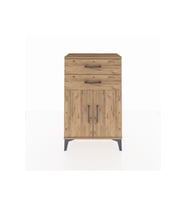Arges Komodin Tek Raflı 2 Çekmeceli 2 Kapaklı 60x30x96 Çam-Çam