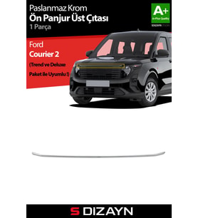 S-Dizayn Ford Courier Krom Ön Panjur Üst Çıtası 2023 Üzeri A+ Kalite
