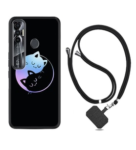 Tecno Spark 6 6 Go 8C 8 Pro 7 7 Pro Kılıf Boyun Askılı Silikon Love Cats 1604