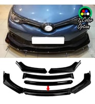 Toyota Auris Siyah Renkli Şeritli Dilli Ön Lip 4 Prç Parlak Siyah ABS