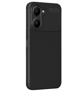 Newface Vivo Y18 Kılıf Auto Focus Karbon Kapak - Siyah