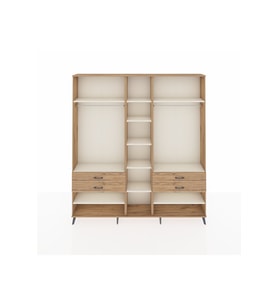 Arges Dolap 11 Raflı 4 Çekmeceli 2 Askılı 220x30x243 Çam-Aytaşı/Çam