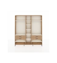 Arges Dolap 11 Raflı 4 Çekmeceli 2 Askılı 220x30x243 Çam-Aytaşı/Çam