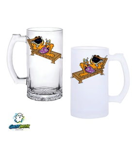 Garfield Kulplu Bira Bardağı Buzlu veya Şeffaf Seçenekli 0292
