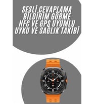 Mey İthalat® Tüm Telefonlara Uyumlu Akıllı Saat Uyku Takibi Nabız Ölçer Adım Sayar