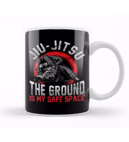 Jiu Jitsu The Ground Is My Safe Space BJJ Pun Kupa Bardak Porselen