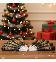Yılbaşı Vuvuzela 6lı Paket Happy New Year Yazılı Altın veya Gümüş Simli