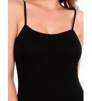 Modal Örme İnce Askılı Çıtçıtlı Body (Siyah)
