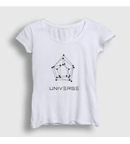 Presmono Kadın Beyaz Universe K-Pop Pentagon T-Shirt 414517tt (Beyaz)