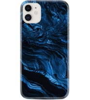 Apple iPhone 11 12 13 Mini Kılıf Desemli Silikon Blue MArble 1379