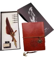 Divit Hokka Hat Sanatı Seti - Eskitme Sayfa ve Deri Kapaklı Defter, Kaligrafi & Osmanlı Tarzı Yazı Takımı, Özel Hediye Konsept Premium Seri