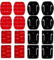 ADET Yapışkan Montajlar Kask Gopro Kask Yapışkan Yapışkan Montajlar Düz Kavisli 3M Montaj GoPro Hero 10, 9, 8, 7, 6, 5, 4, 3, 2, 1 ve Diğer Aksiyon Kameraları ile Uyumlu (16 Paket)