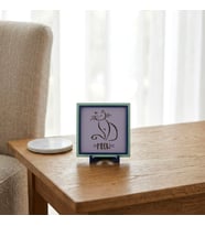 Meow Temalı Şık Dekoratif Obje, Yaşam Alanınız İçin Sempatik Değerli Bir Hediye 10x10 cm