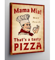 Kanvas Tablo Sıcak Ve Taze Pizza Afişi
