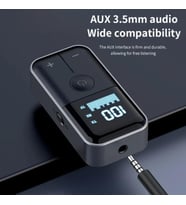 2’si 1 Arada Bluetooth 5.4 Ses Alıcı & Verici – 3.5mm AUX, TF Kart Çalar, LED Ekranlı Kablosuz Adaptör, Dahili Pil, Araba, TV, PC & Hoparlör için Stereo Müzik Aktarıcı M20