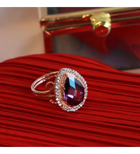 Ametis Taşlı Damla Prenses Model Rose Gold Kaplama Gümüş Yüzük