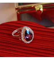 Ametis Taşlı Damla Prenses Model Rose Gold Kaplama Gümüş Yüzük