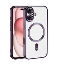 Apple iPhone 16 Plus Uyumlu Kılıf Kamera Korumalı M-safe Wireless Şarj Özellikli Zore Demre Kapak (Koyu Mor)