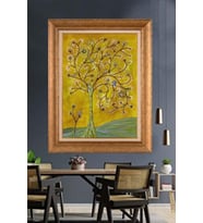 Altın Varaklı  Çerçeveli Paspartulu Tablo ndd634 (Gold)
