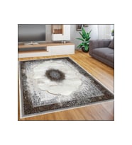 Rovigo Home Dijital Baskı Yıkanabilir Kaymaz Taban Salon Halısı RVG0443 (Kahverengi)