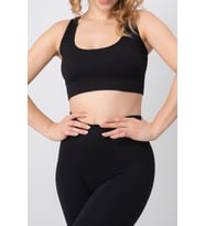 DoReMi Seamless Fitilli Çapraz Kalın Askılı Spor Sütyen (Siyah)