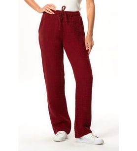 Beli Lastikli Multi Çift Cepli Müslin Kadın/Erkek Unisex Yazlık Pantolon Bordo Brd