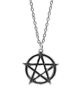 Vika (wicca) Pentagram Tasarımlı Kolye 925 Ayar Gümüş Kaplama