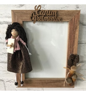 Öğretmenler Gününe Özel - KİŞİSELLEŞTİRİLEBİLİR Figürlü - Ahşap Masif Çerçeve