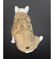 Kedi & Köpek Kıyafeti Bornoz - Krem Peluş Bornoz (Kahverengi)