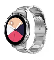 Samsung Galaxy Watch Active Active 2 44mm-40mm Uyumlu 20mm Ironweft Döküm Çelik Metal Kordon (Gümüş)