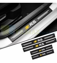 Renault Rs Logo Arma Karbon Kapı Eşiği Koruma Araba Etiket Oto Sticker Yapıştırma 4 Parça