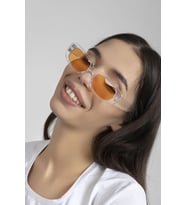 Chunky Frame Vintage Şeffaf Turuncu Güneş Gözlüğü