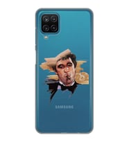 Samsung Galaxy A12/M12 Uyumlu Tony Montana Scarface Desenli Şeffaf Telefon Kılıfı