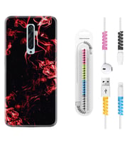 Oppo Reno 2Z 4 Lite 4 Pro 5 6 7 A31 Kılıf Kablo Koruma Spiral Silikon Red Smoke 1745